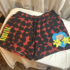Nirvana, Size Medium Men’s Heart shaped box shorts.